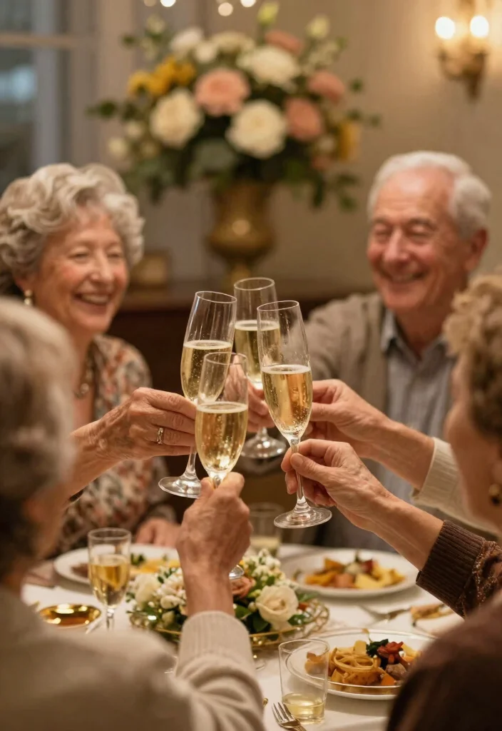 14 50th Anniversary Party Ideas for Elegant Meaningful Golden Celebrations - 7. Golden Anniversary Toast 1