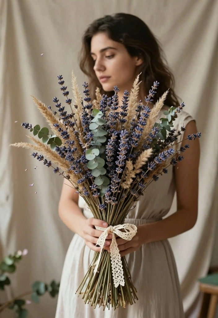 14 Alternative Wedding Bouquet Ideas for Unique Modern Bridal Style - 1. Dried Flower Bouquets 1