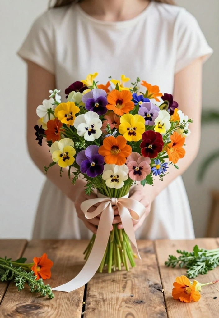 14 Alternative Wedding Bouquet Ideas for Unique Modern Bridal Style - 6. Edible Flower Bouquets 1