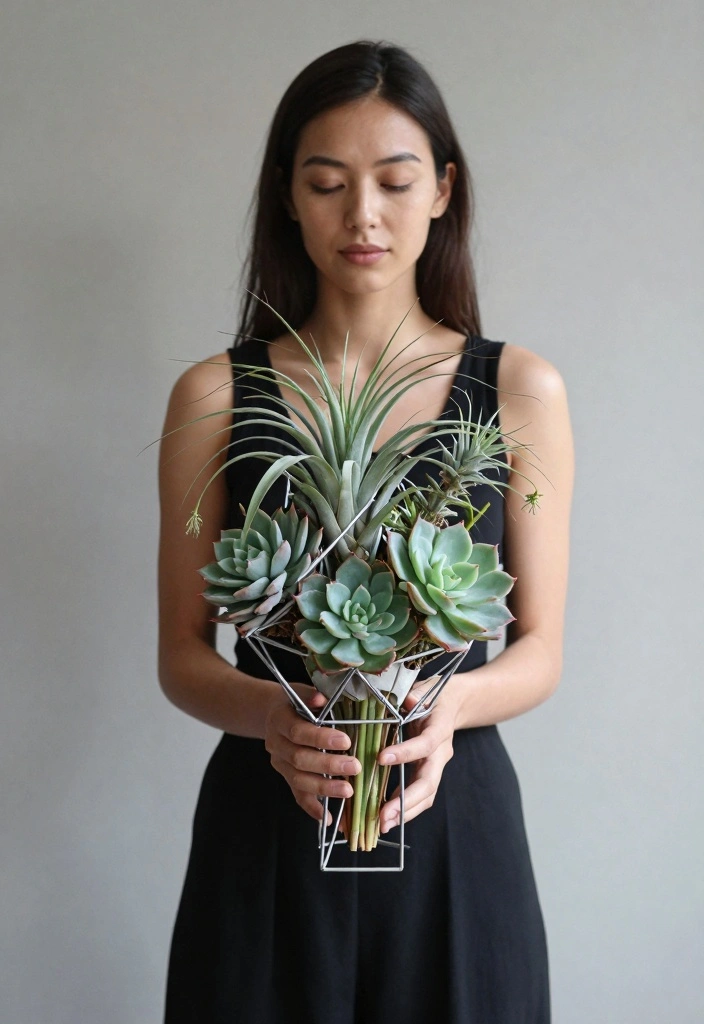 14 Alternative Wedding Bouquet Ideas for Unique Modern Bridal Style - 9. Geometric Bouquets 1