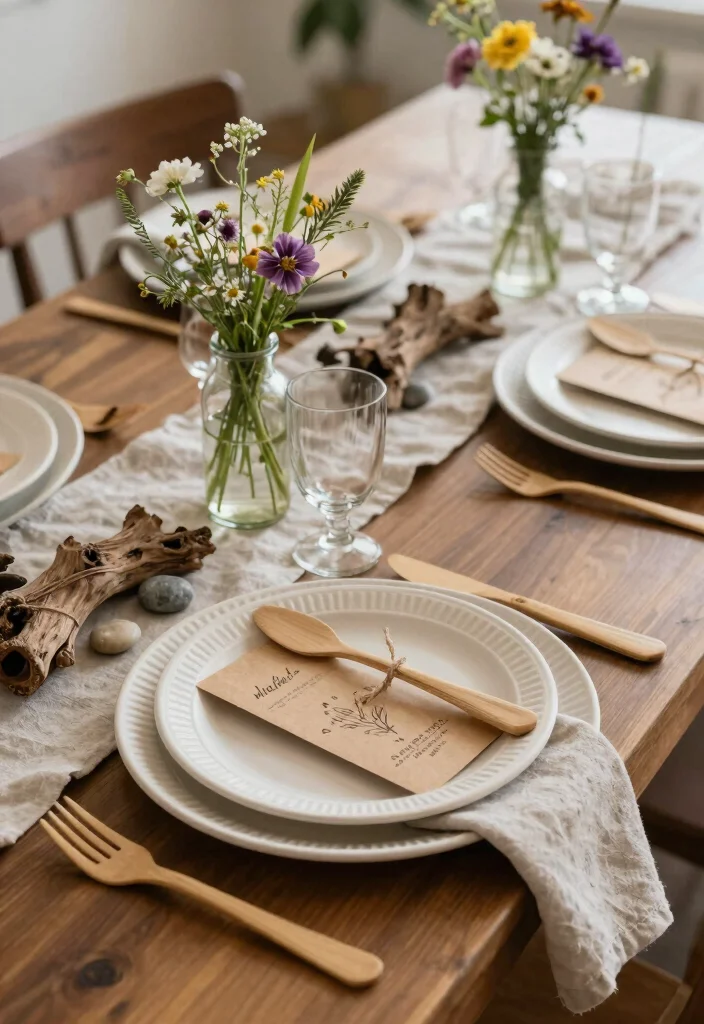 14 Brunch Bridal Shower Ideas for Delicious Stylish Midday Celebrations 23 14 Brunch Bridal Shower Ideas for Delicious Stylish Midday Celebrations - 3. Eco-Chic Table Settings 1