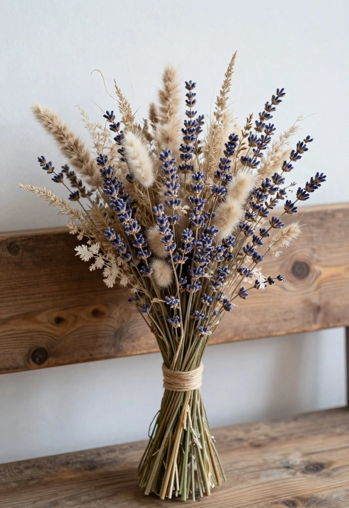 14 Dried Wedding Bouquet Ideas for Rustic Timeless Bridal Style - 6. Textured Tumbleweed 1