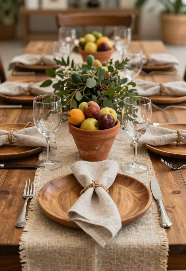14 Engagement Decoration Ideas for Chic Romantic and Photo Ready Parties - 3. Earthy Table Settings 1