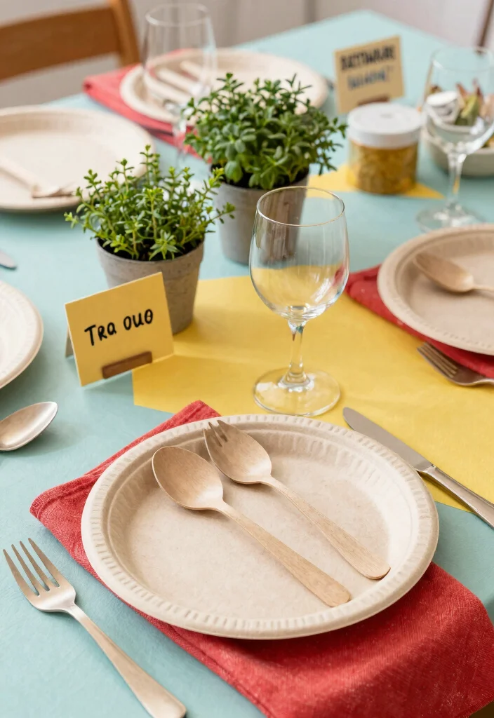 14 Engagement Decoration Ideas for Chic Romantic and Photo Ready Parties - 7. Eco-Friendly Tableware 1