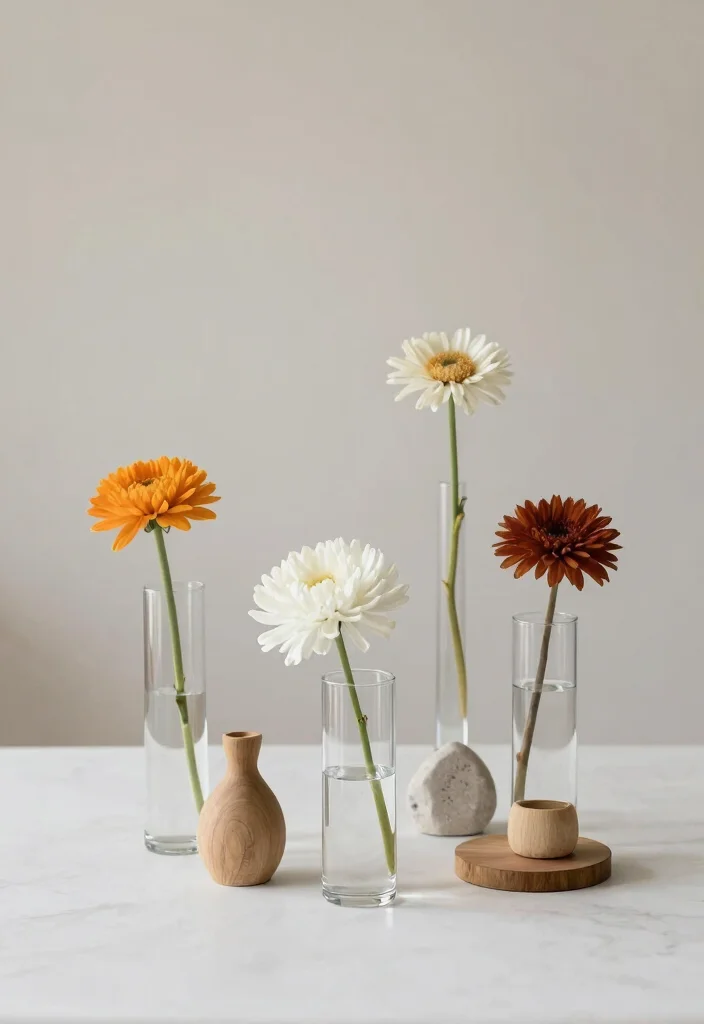 14 Fall Wedding Centerpiece Ideas for Warm Cozy and Seasonal Tablescapes - 13. Minimalist Natural Centerpieces 1