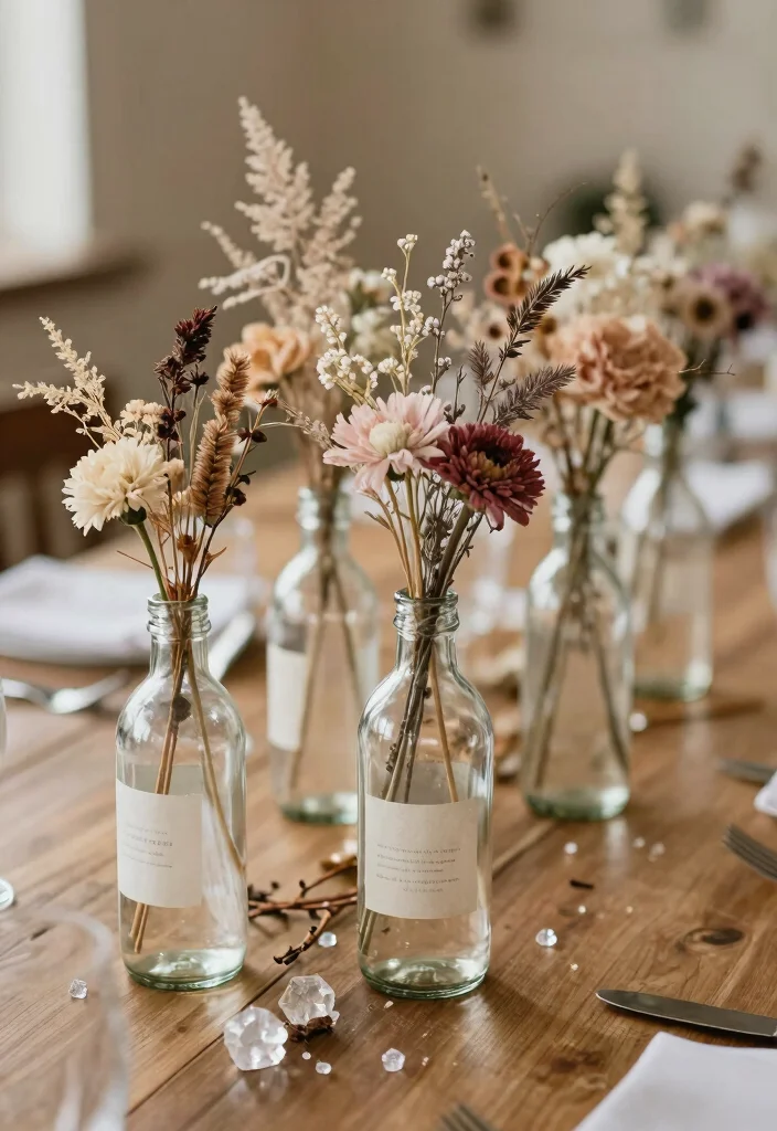 14 Fall Wedding Centerpiece Ideas for Warm Cozy and Seasonal Tablescapes - 4. Dried Flower Arrangements 1