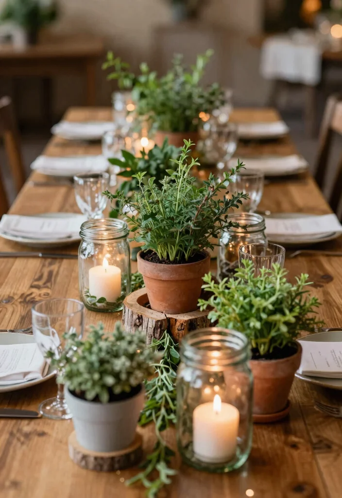 14 Fall Wedding Centerpiece Ideas for Warm Cozy and Seasonal Tablescapes - 7. Eco-Friendly Centerpieces 1