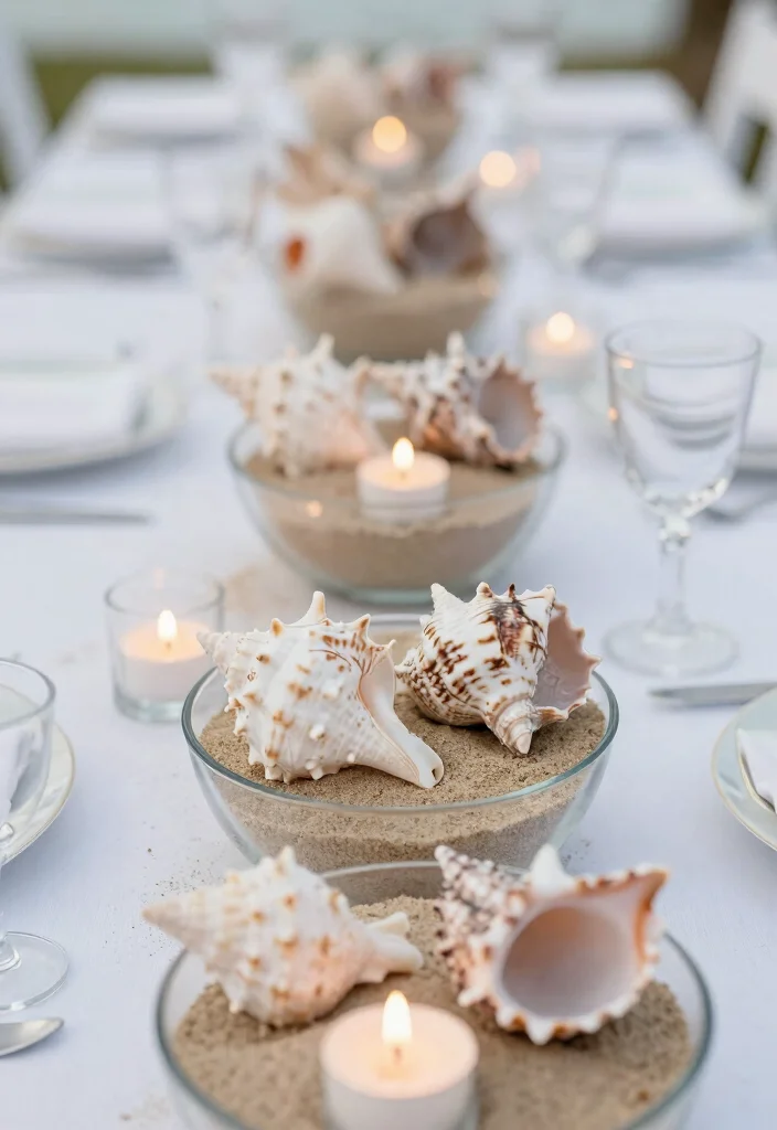 14 Inexpensive Centerpiece Ideas for Stylish Budget Friendly Event Decor - 10. Shell Centerpieces 1