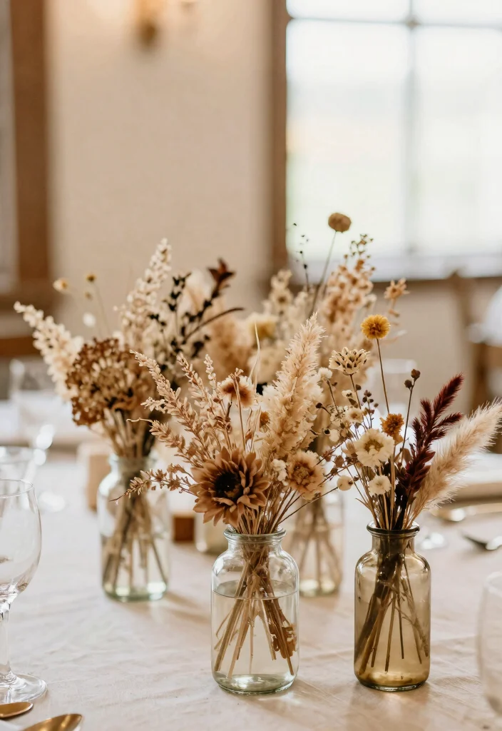 14 Inexpensive Centerpiece Ideas for Stylish Budget Friendly Event Decor - 14. Dried Flower Arrangements 1