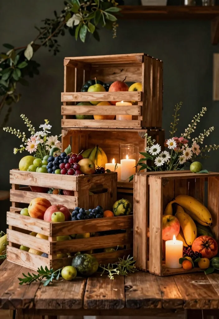14 Inexpensive Centerpiece Ideas for Stylish Budget Friendly Event Decor - 3. Wooden Crates 1