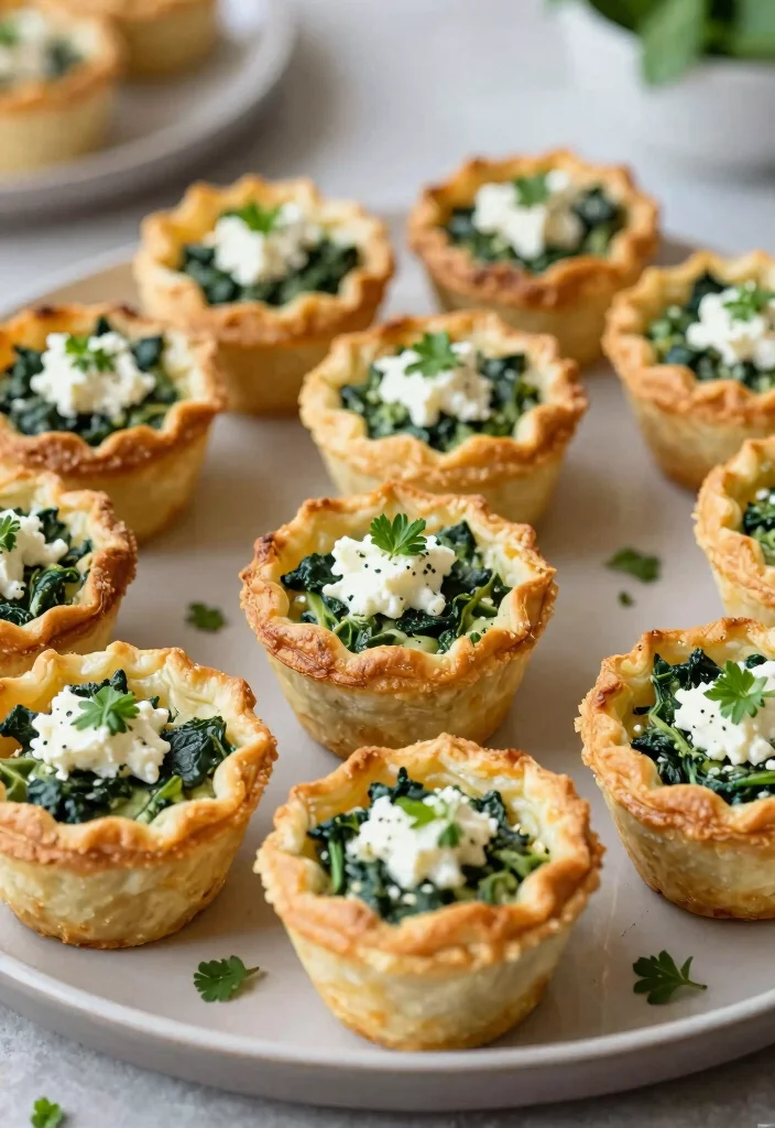 14 Inexpensive Wedding Meal Options for Satisfying Budget-Friendly Receptions - 8. Mini Quiches with Spinach and Feta 1