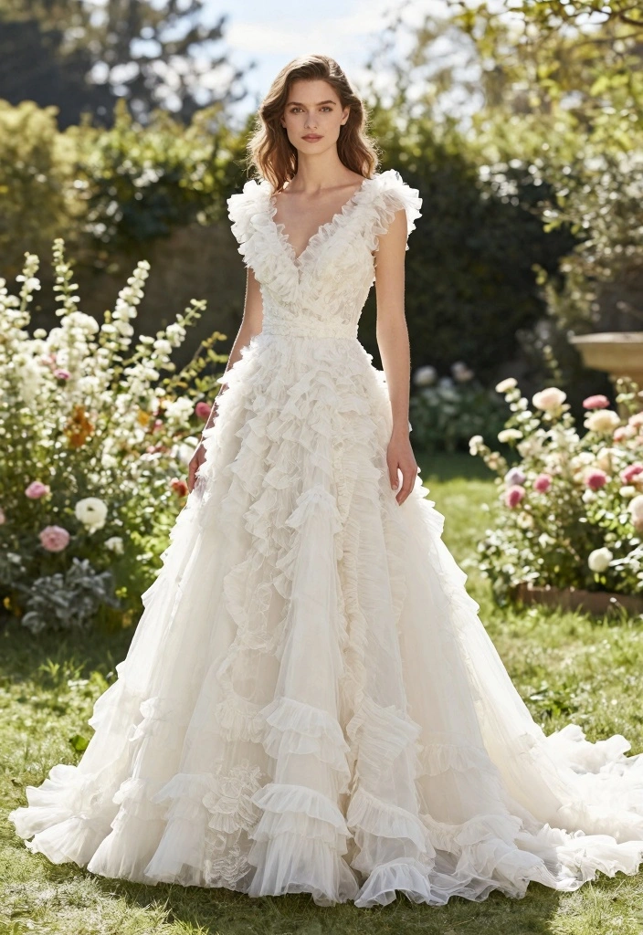 14 Unique Wedding Dress Styles for Modern Chic and Trendy Brides - 11. Ruffled and Layered Styles 1