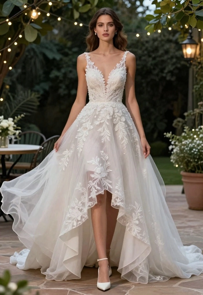 14 Unique Wedding Dress Styles for Modern Chic and Trendy Brides - 4. Asymmetrical Hemline 1