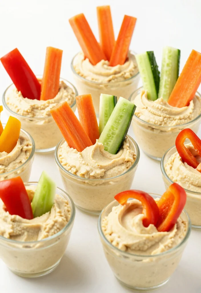 14 Wedding Finger Food Ideas on a Budget for Easy Guest Friendly Bites - 6. Hummus and Veggie Cups 1