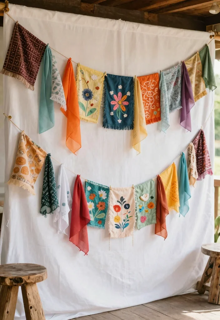 14 Wedding Head Table Backdrop Ideas for a Beautiful Reception Display - 5. DIY Fabric Banner Backdrop 1