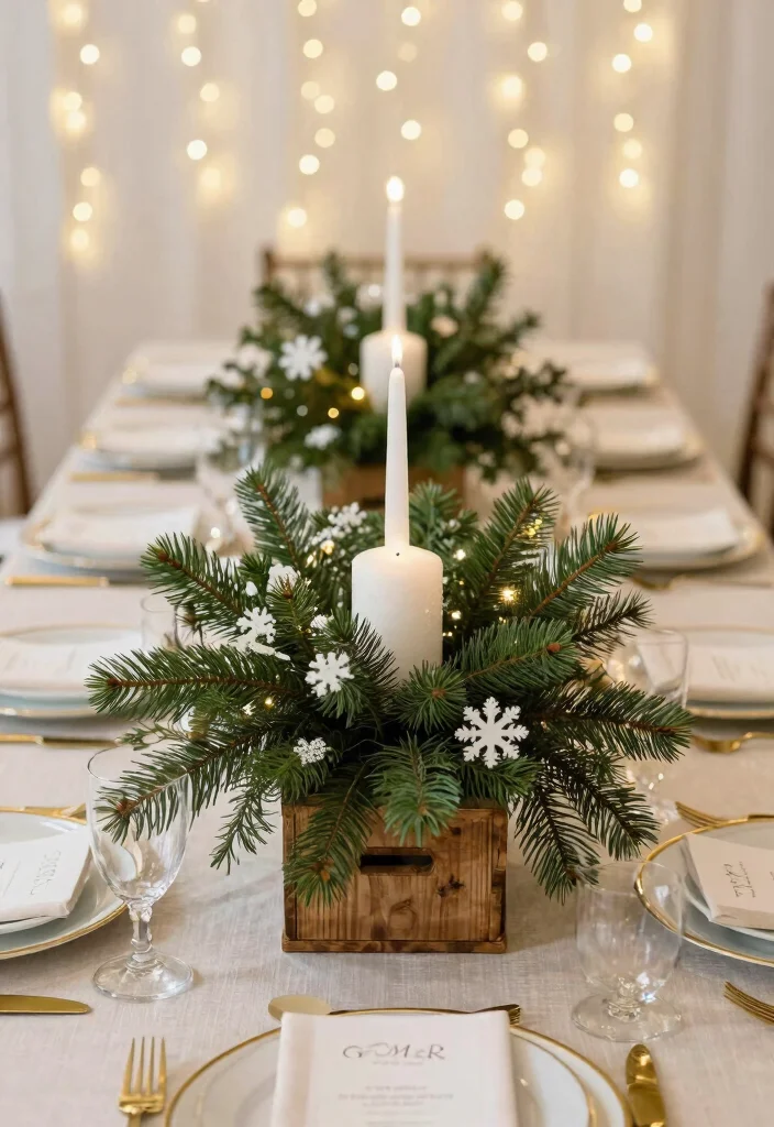 14 Winter Wedding Decor Ideas for Cozy Elegant Seasonal Celebrations - 1. Evergreen Centerpieces 1