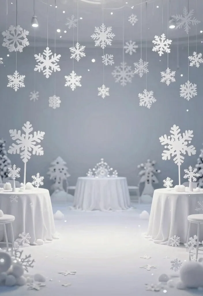 14 Winter Wedding Decor Ideas for Cozy Elegant Seasonal Celebrations - 8. Whimsical Snowflake Accents 1