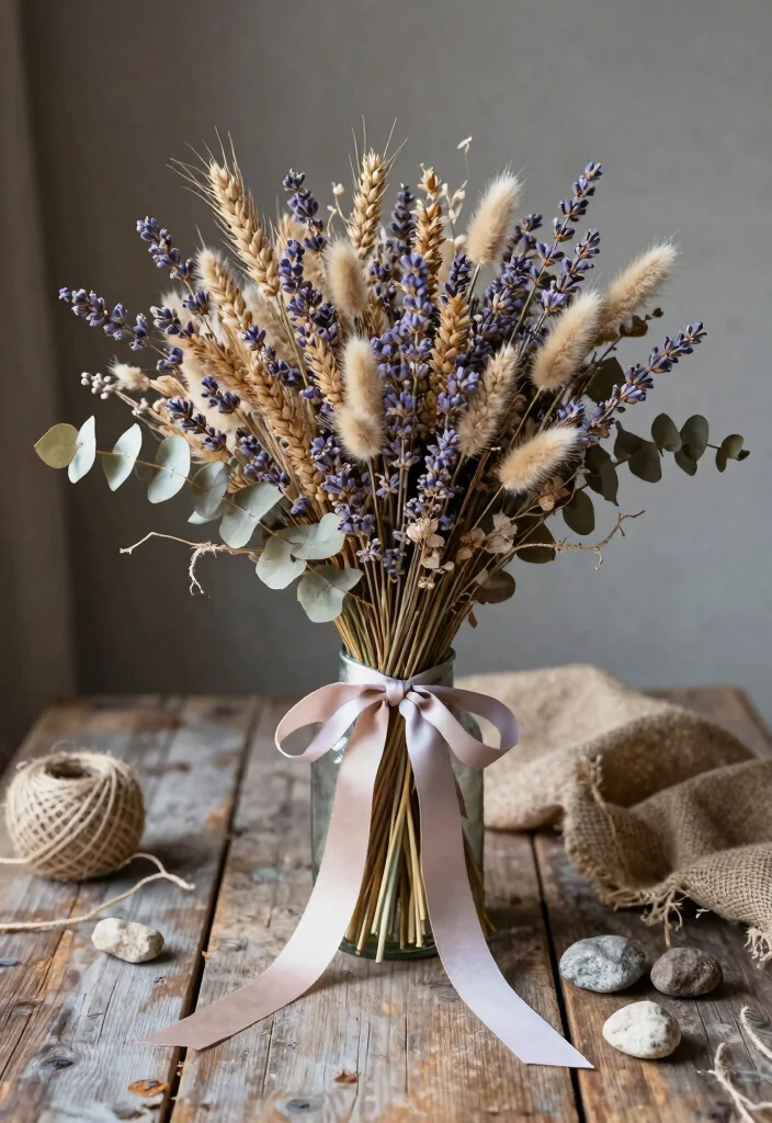 16 Bridal Bouquet Ideas for Stylish Elegant and Trendy Wedding Looks - 1. Dried Flower Delights 1