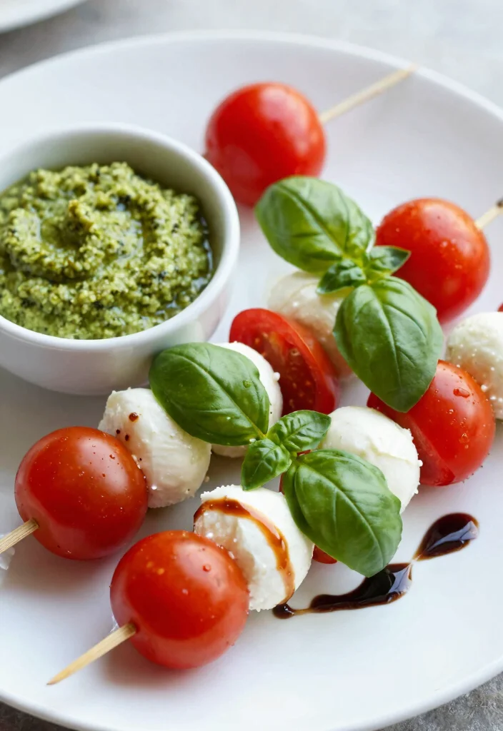 16 Bridal Shower Food Ideas for Easy Elegant and Crowd Pleasant Bites - 1. Mini Vegan Caprese Skewers 1