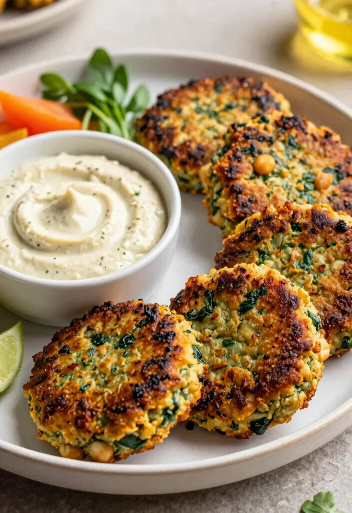 16 Bridal Shower Food Ideas for Easy Elegant and Crowd Pleasant Bites - 8. Spinach and Chickpea Patties 1