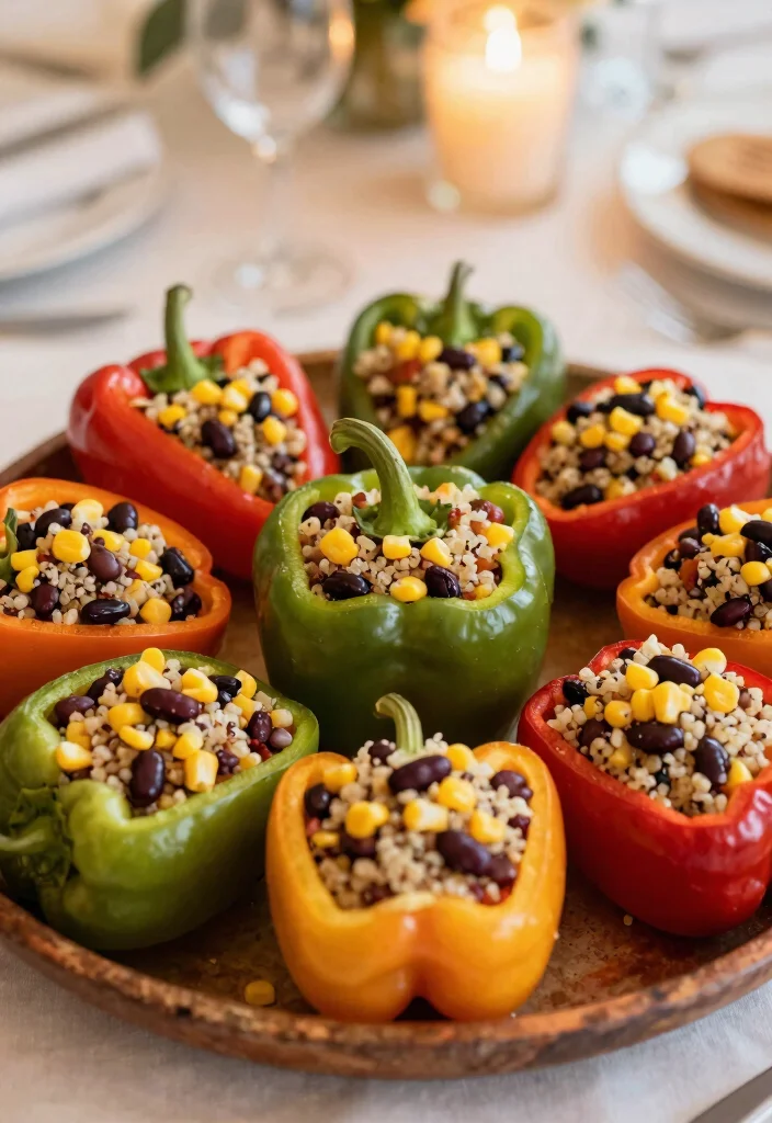 16 Budget Friendly Wedding Reception Food Ideas for Easy Stylish Catering - 10. Colorful Stuffed Peppers 1