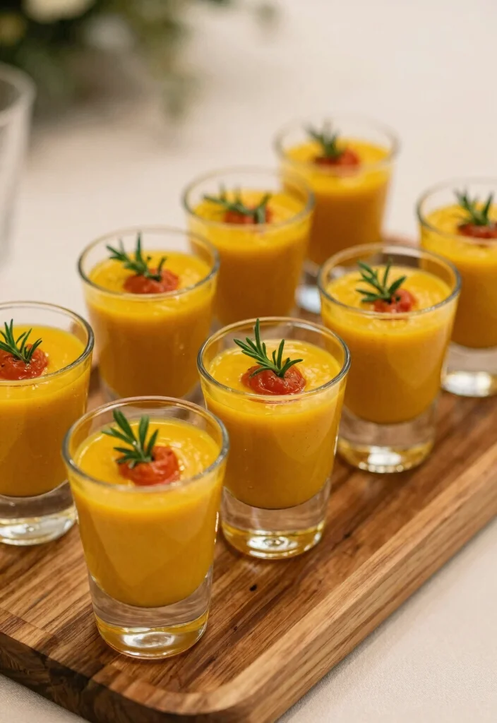16 Budget Friendly Wedding Reception Food Ideas for Easy Stylish Catering - 16. Delicious Vegan Soup Shots 1