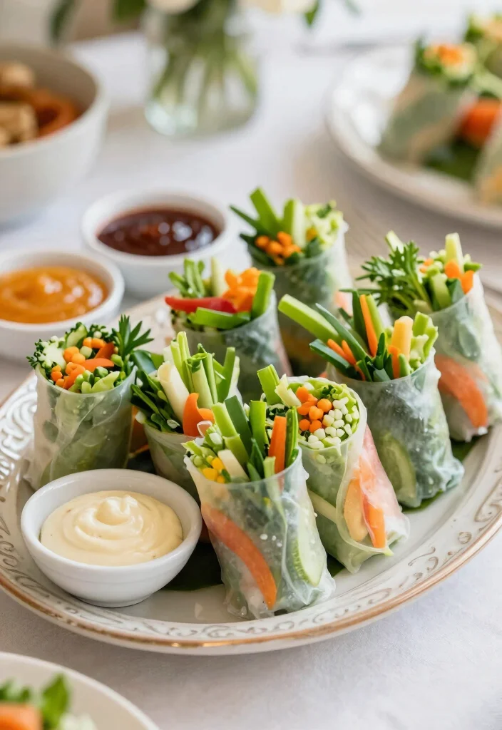16 Budget Friendly Wedding Reception Food Ideas for Easy Stylish Catering - 3. Fresh Spring Rolls 1