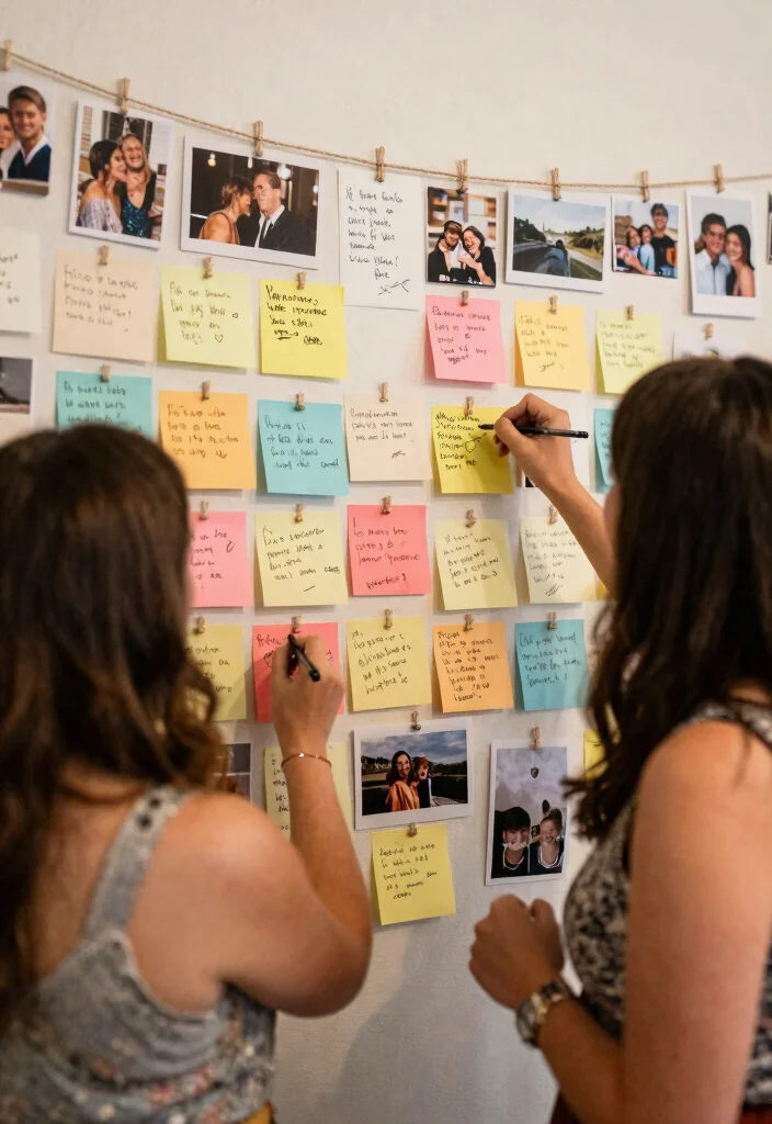 16 Engagement Party Ideas for Stylish Fun and Easy Celebration Planning - 16. Memory Sharing Wall 1