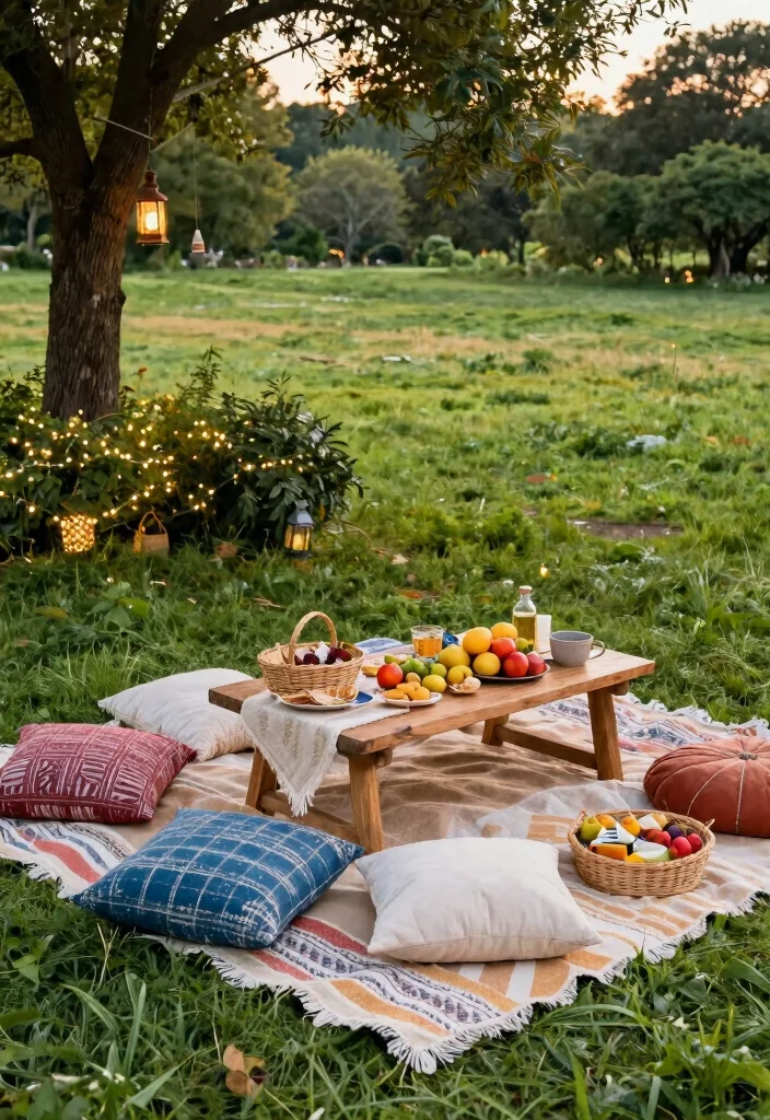 16 Engagement Party Ideas for Stylish Fun and Easy Celebration Planning - 2. Bohemian Picnic Setup 1
