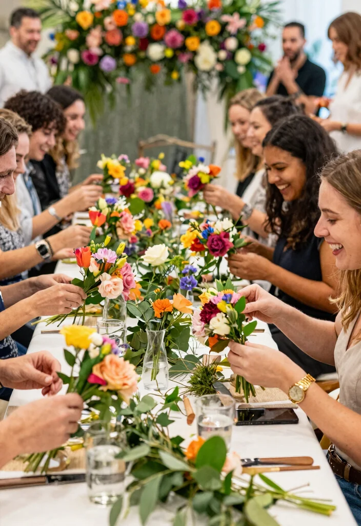 16 Floral Backdrop Ideas for Fresh Elegant and Trendy Event Styling - 14. Flower-Making Workshop 1