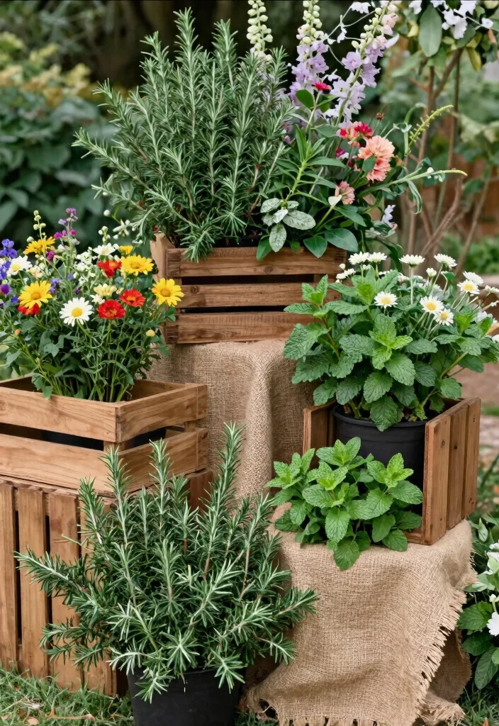 16 Floral Backdrop Ideas for Fresh Elegant and Trendy Event Styling - 6. Herb and Flower Combo 1