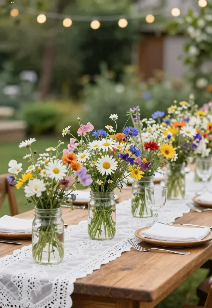 16 Floral Centerpiece Ideas for Fresh Elegant and Versatile Event Styling 1 16 Floral Centerpiece Ideas for Fresh Elegant and Versatile Event Styling - 1. Wildflower Wonderland 1