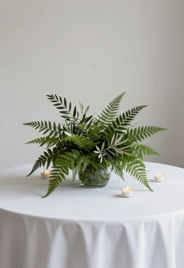16 Floral Centerpiece Ideas for Fresh Elegant and Versatile Event Styling 34 16 Floral Centerpiece Ideas for Fresh Elegant and Versatile Event Styling - 4. Minimalist Greenery Focus 1