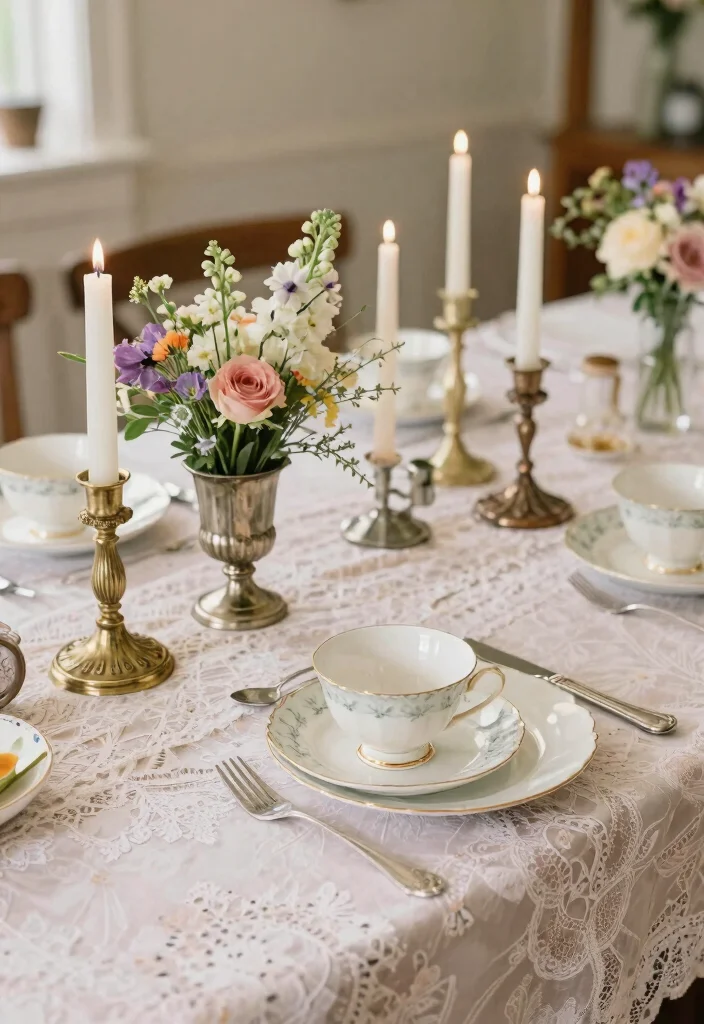 16 Floral Centerpiece Ideas for Fresh Elegant and Versatile Event Styling 45 16 Floral Centerpiece Ideas for Fresh Elegant and Versatile Event Styling - 5. Vintage Tea Party Charm 1