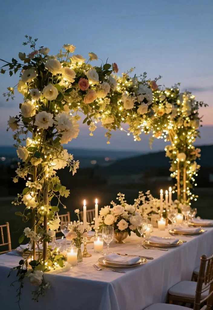 16 Floral Centerpiece Ideas for Fresh Elegant and Versatile Event Styling 78 16 Floral Centerpiece Ideas for Fresh Elegant and Versatile Event Styling - 8. Whimsical Fairy Light Florals 1