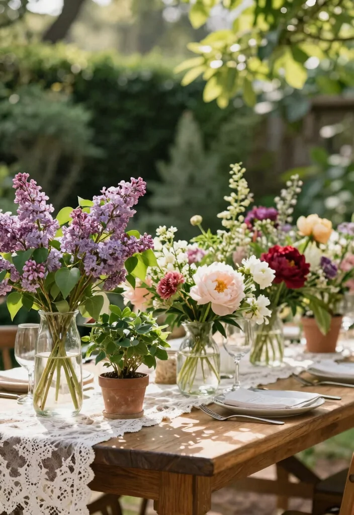 16 Spring Wedding Centerpiece Ideas for Fresh Bloom Filled Seasonal Style - 1. Botanical Garden Bliss 1