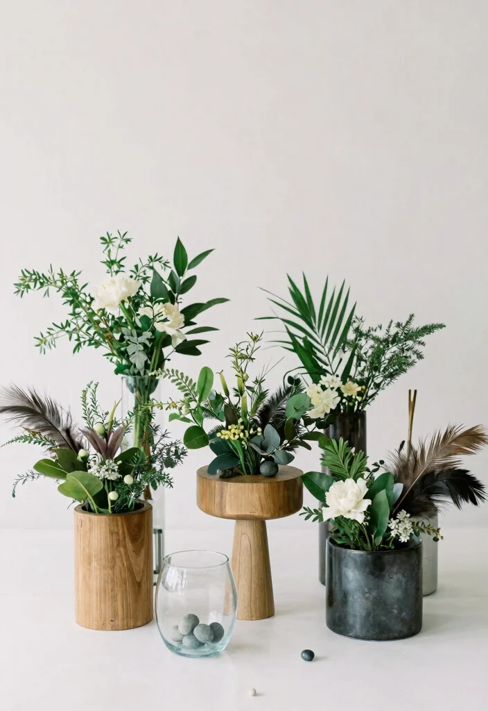 16 Spring Wedding Centerpiece Ideas for Fresh Bloom Filled Seasonal Style - 15. Mixed Media Centerpieces 1