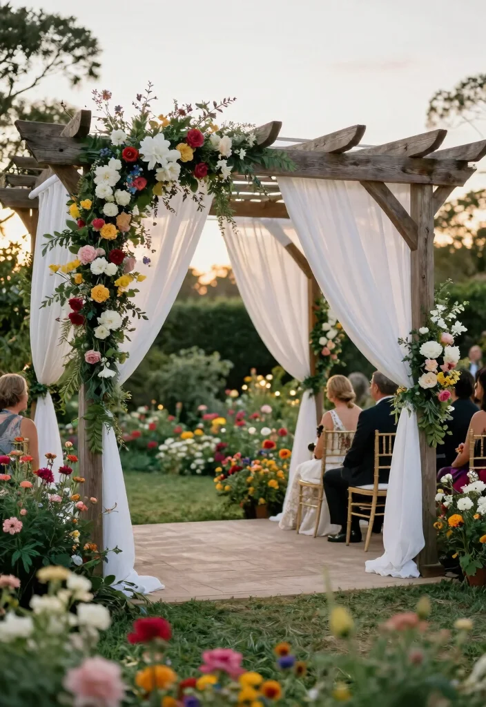 16 Wedding Backdrop Ideas for Stunning Ceremony and Reception Photos 122 16 Wedding Backdrop Ideas for Stunning Ceremony and Reception Photos - 12. Charming Pergola 1