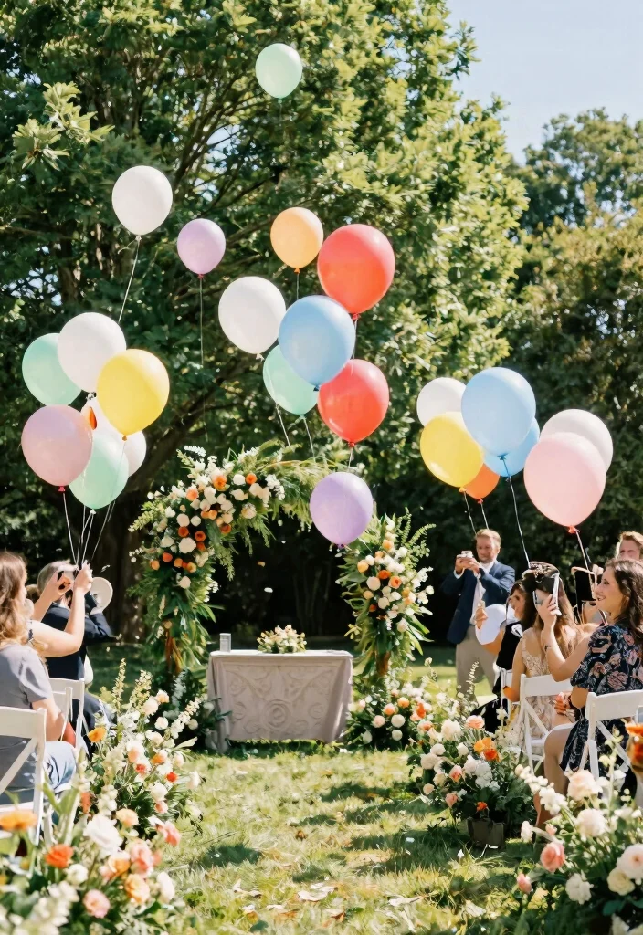 16 Wedding Backdrop Ideas for Stunning Ceremony and Reception Photos 67 16 Wedding Backdrop Ideas for Stunning Ceremony and Reception Photos - 7. Balloon Bouquets 1