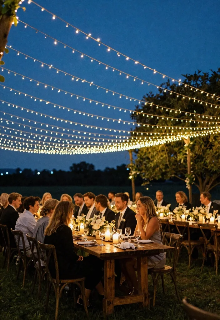16 Wedding Backdrop Ideas for Stunning Ceremony and Reception Photos 89 16 Wedding Backdrop Ideas for Stunning Ceremony and Reception Photos - 9. Simple String Lights 1